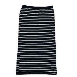 Gap size small black and white striped pencil skirt with slit